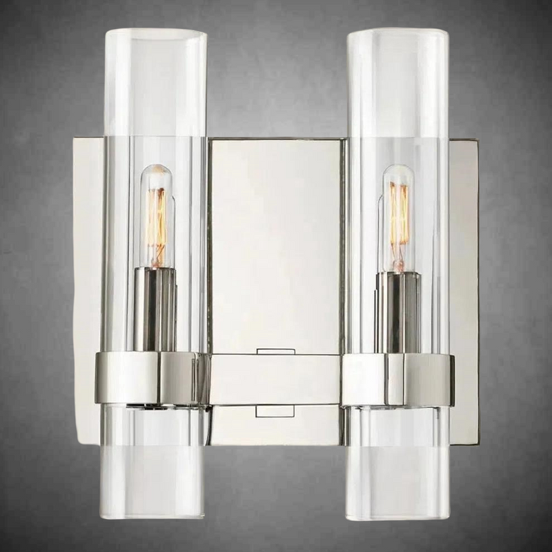 HA Rebecca Glass 2 Light Wall Sconce for Bedroom Kitchen