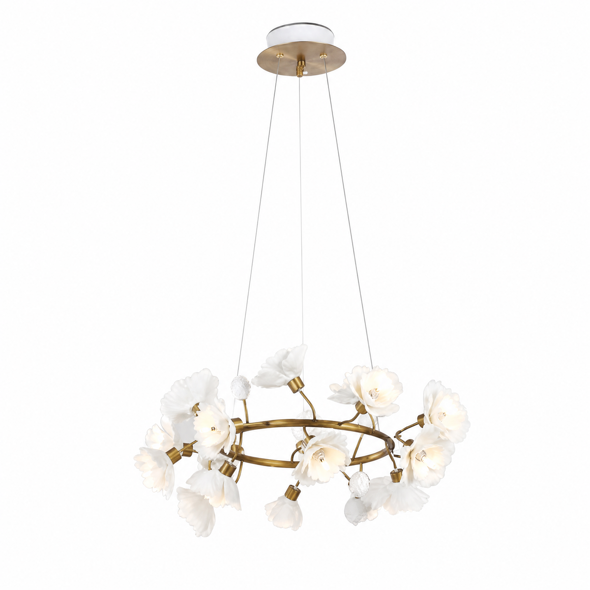 Lirio Brass Ceramic Chandelier — product photo