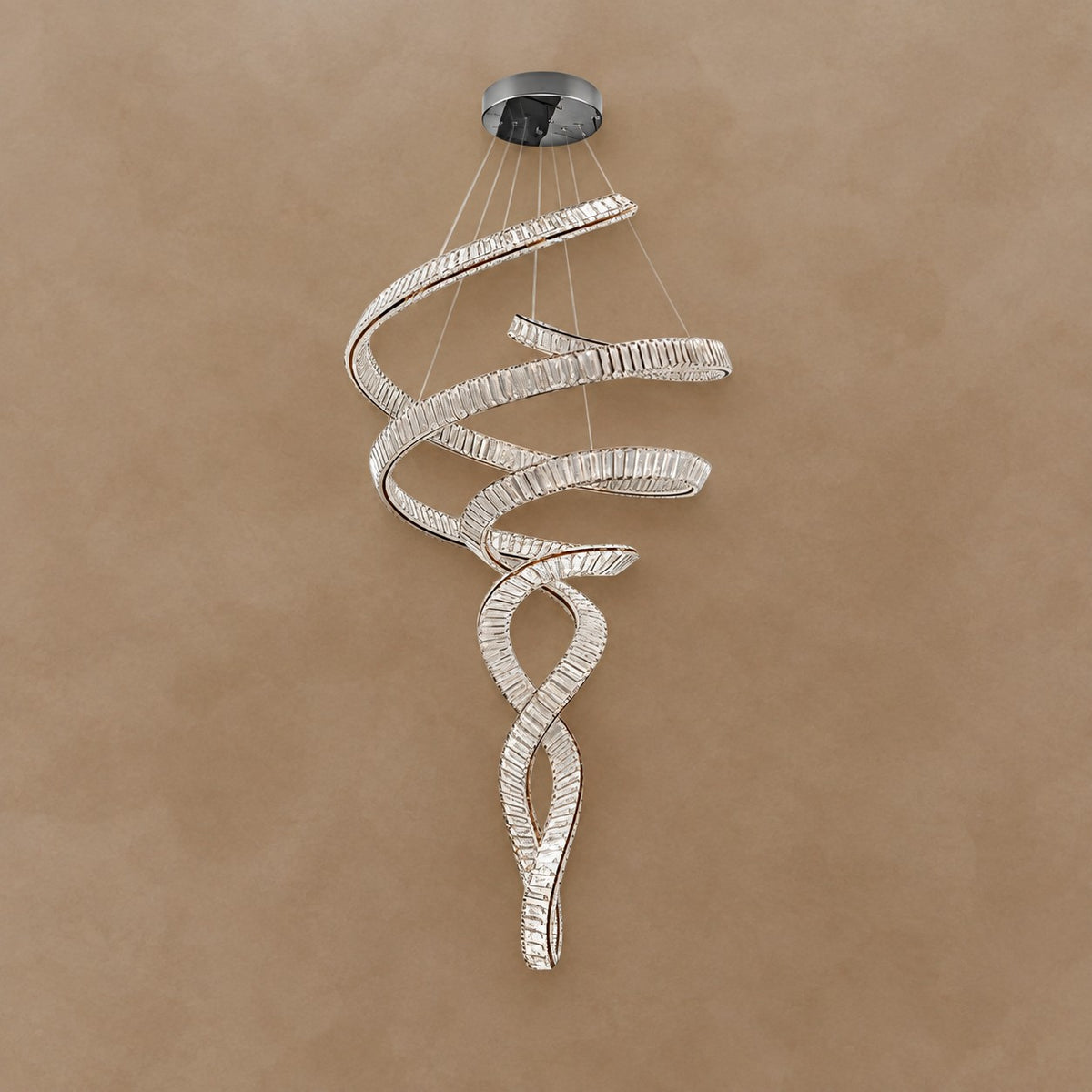 Long Spiral Crystal Chandelier 31.5"-59.1"