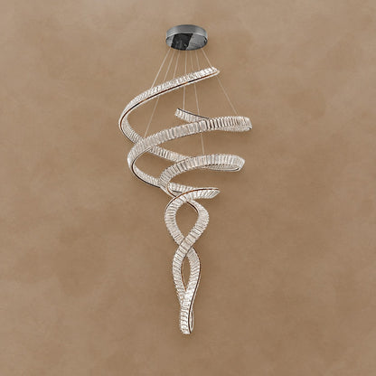Long Spiral Crystal Chandelier 31.5"-59.1"
