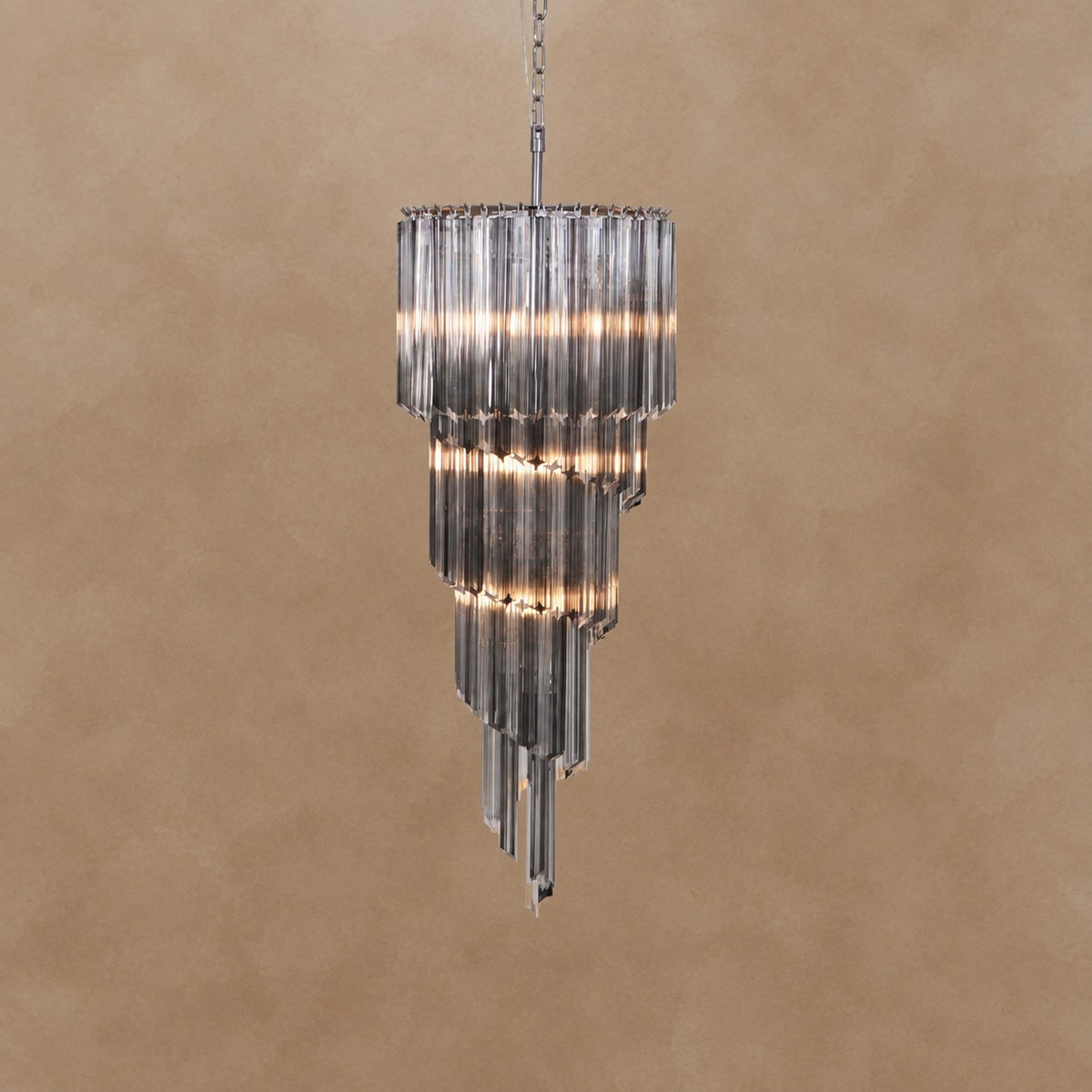 Lucente Noir Spiral Chandelier 15.7"-23.6"