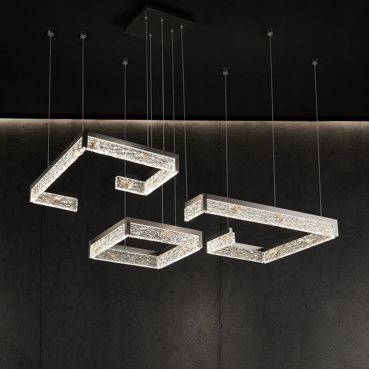 Luminous Cube Modern Multi-Tier Cluster Chandelier - main