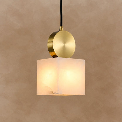 Lunessa Spanish Alabaster Mid-Century Modern Pendant Light