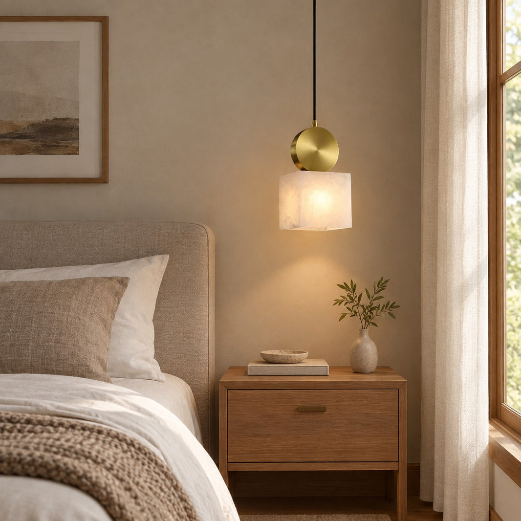 Lunessa Spanish Alabaster Mid-Century Modern Pendant Light