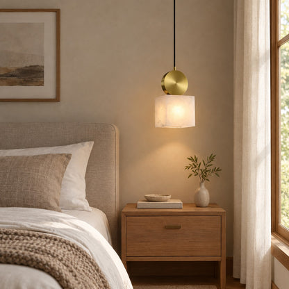 Lunessa Spanish Alabaster Mid-Century Modern Pendant Light