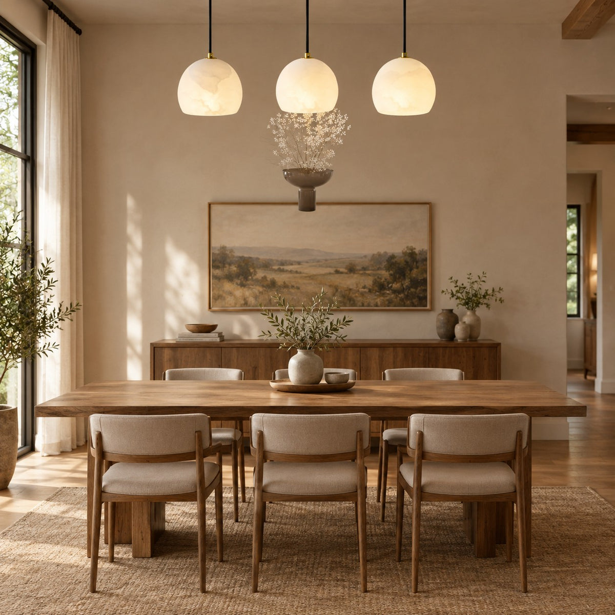 Lunetta Italian Modern Alabaster Pendant Light 7.9"