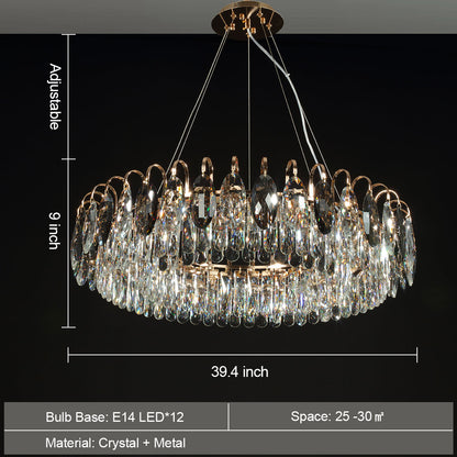 Luxurious K9 Crystal Chandelier Modern Ceiling Light Fixtures Set for Living Room/Dining Room