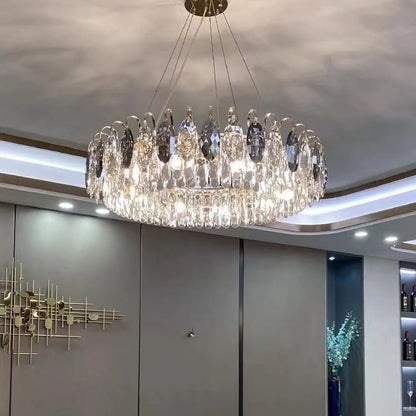 Luxurious K9 Crystal Chandelier Modern Ceiling Light Fixtures Set for Living Room/Dining Room