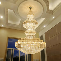 Luxury Extra Large Crystal Chandelier Round Ceiling Light Fixture for Foyer, Entryway & Entrance - D39.4"*H59.1"Warm LightBlushlighting