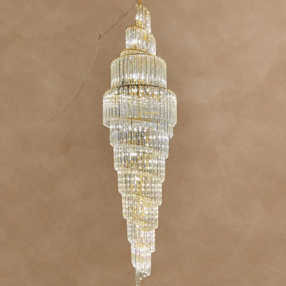 Luxury Spiral Crystal Chandelier for High-ceiling/Foyer/Staircase