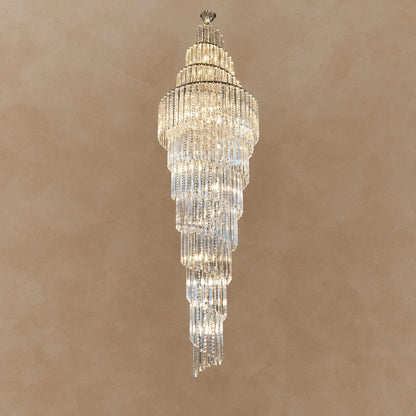 Luxury Spiral Crystal Chandelier for High-ceiling/Foyer/Staircase