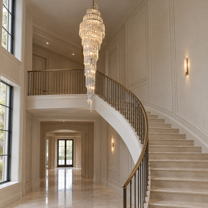 Luxury Spiral Crystal Chandelier for High-ceiling/Foyer/Staircase