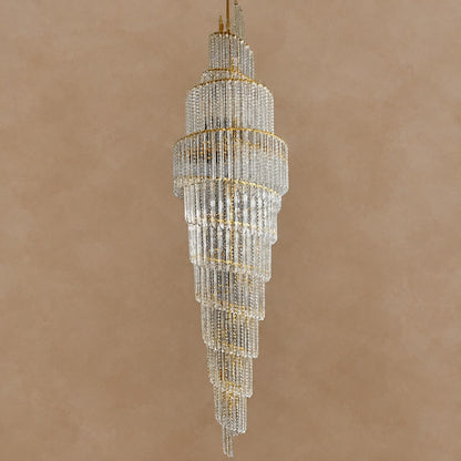 Luxury Spiral Crystal Chandelier for High-ceiling/Foyer/Staircase