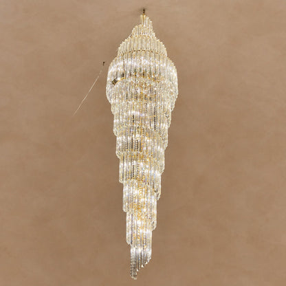 Luxury Spiral Crystal Chandelier for High-ceiling/Foyer/Staircase