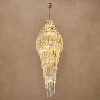Luxury Spiral Crystal Chandelier for High-ceiling/Foyer/Staircase