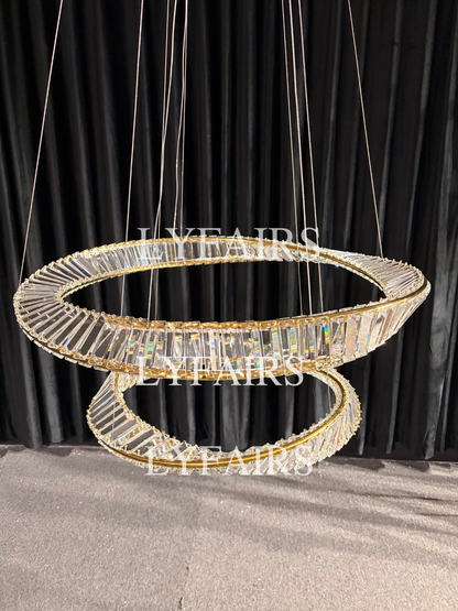 1/2/3-Ring Crystal Chandelier for Luxury Living/ Dining Room/Bedroom