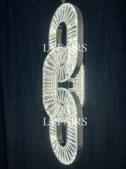 Luxury Crystal Chain Pendant Chandelier for High Ceilings