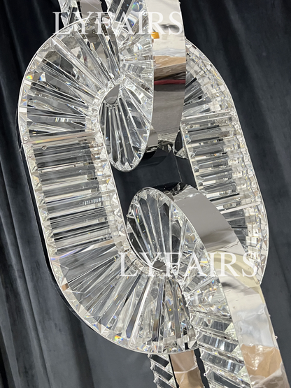 Luxury Crystal Chain Pendant Chandelier for High Ceilings