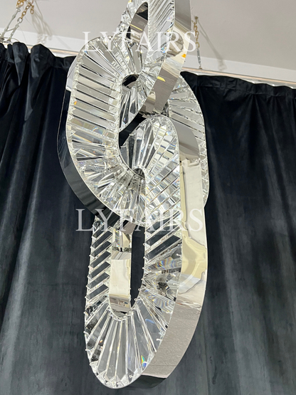Luxury Crystal Chain Pendant Chandelier for High Ceilings