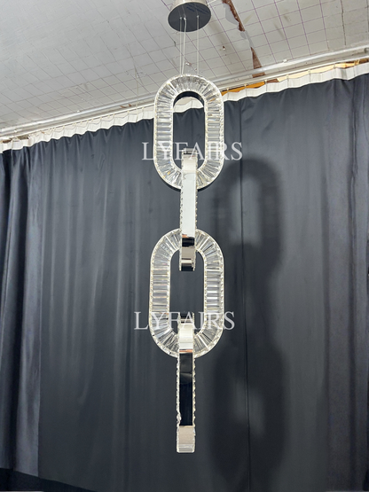 Luxury Crystal Chain Pendant Chandelier for High Ceilings