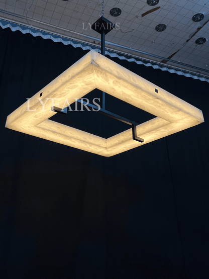 Modern Square Alabaster Chandelier for Living Room/Bedroom