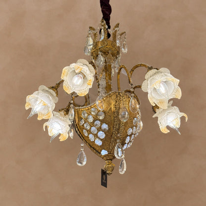 LYFAIRS x FH&Home Baroque Floral Glass Crystal Chandelier for Palace
