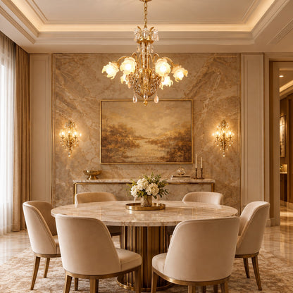 LYFAIRS x FH&Home Baroque Floral Glass Crystal Chandelier for Palace