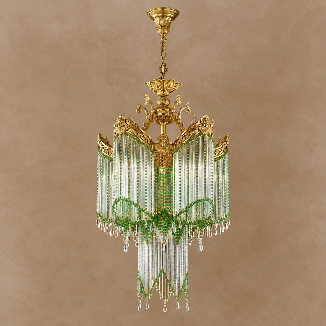 LYFAIRS x FH&Home Baroque Swag-like Glass Rods Crystal Chandelier