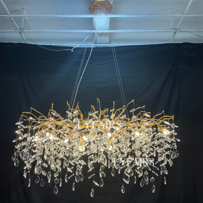 French Style Crystal Leaves Branch Chandelier