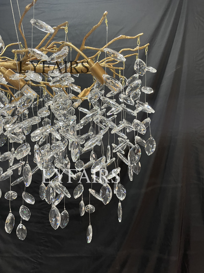 French Style Crystal Leaves Branch Chandelier