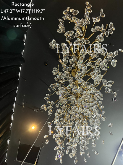 French Style Crystal Leaves Branch Chandelier