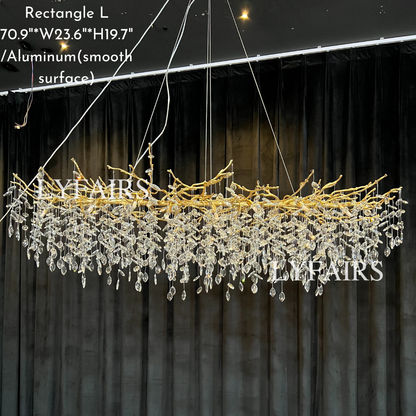 French Style Crystal Leaves Branch Chandelier