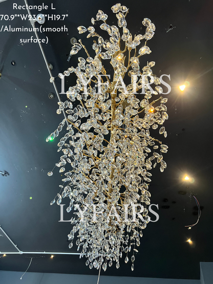 French Style Crystal Leaves Branch Chandelier