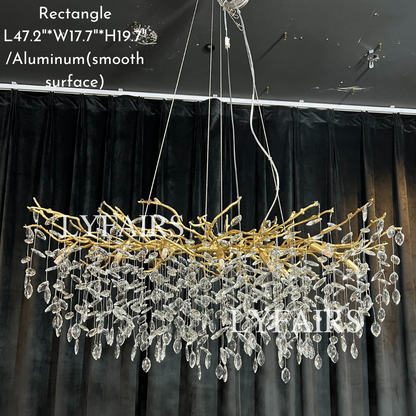 French Style Crystal Leaves Branch Chandelier