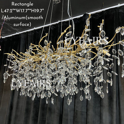 French Style Crystal Leaves Branch Chandelier