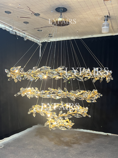 Art Handcrafted 1/2/3-tier Diamond-cut Crystal Chandelier