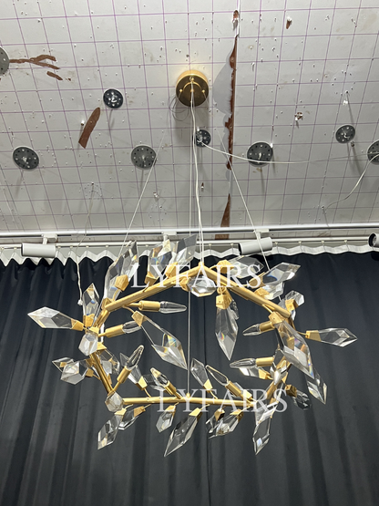Art Handcrafted 1/2/3-tier Diamond-cut Crystal Chandelier