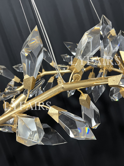 Art Handcrafted 1/2/3-tier Diamond-cut Crystal Chandelier
