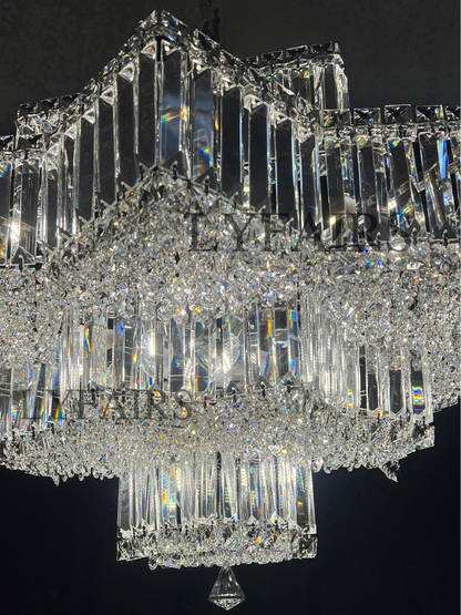 Fashion Star Shaped Chandelier Crystal Ceiling Light Fixture For Small Living Room/ Bedroom