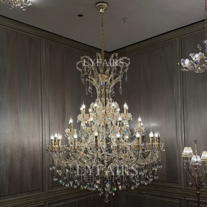 Majestic Royal Crown Crystal Candle Chandelier for Luxury Villa & Banquet Hall