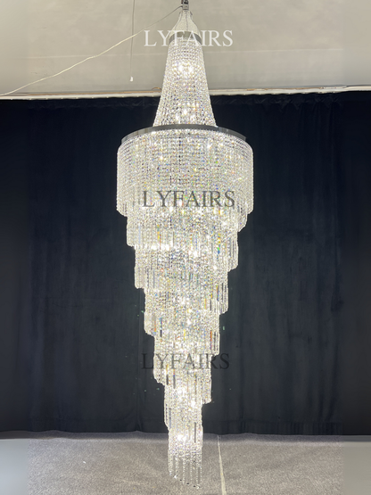 Modern Crystal Tassel Chandelier for Foyer/Staircase