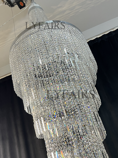 Modern Crystal Tassel Chandelier for Foyer/Staircase