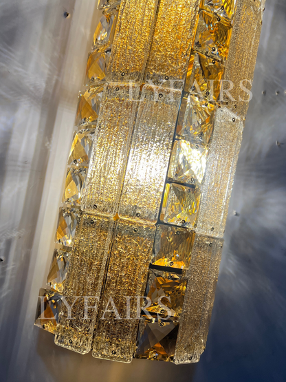 Oversized Multi-layers Luxury Gold Crystal Chandelier For Large Foyer/Hallway/Entryway