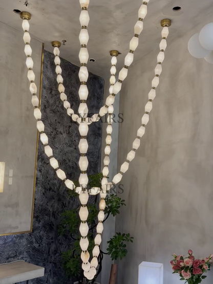 Modern Necklace Alabaster Cluster Chandelier