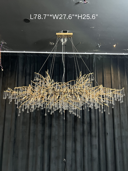 Extra Large Branch Crystal Drops Chandelier for Living/ Dining Room