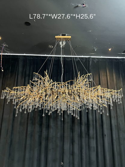 Extra Large Branch Crystal Drops Chandelier for Living/ Dining Room