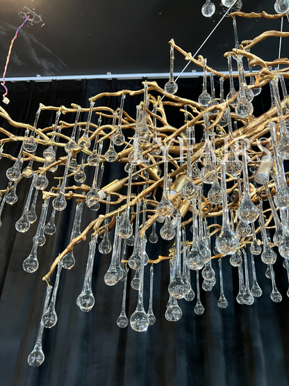 Extra Large Branch Crystal Drops Chandelier for Living/ Dining Room