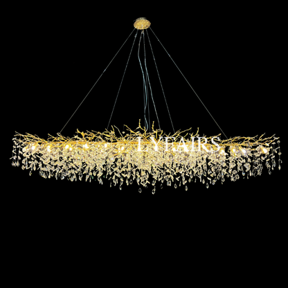 French Style Crystal Leaves Branch Chandelier