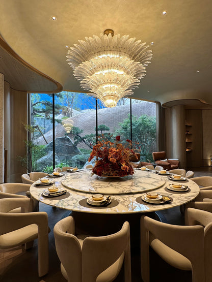 Flower Blossom Art Glass Chandelier for Living Room/Bedroom