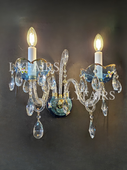 French Romantic Blue Crystal Designer Chandelier for Bedroom/Living Room/Dining Room